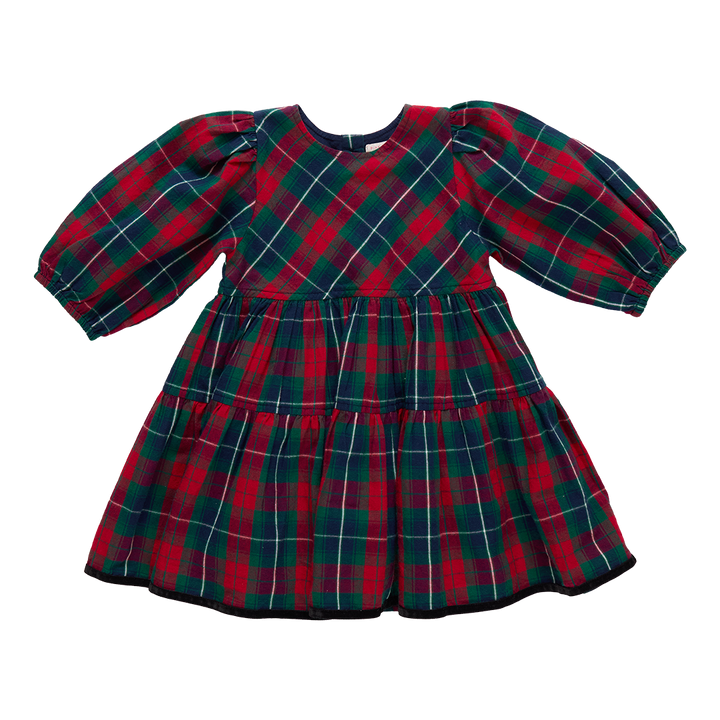 Girls Maribelle Dress - Red Tartan