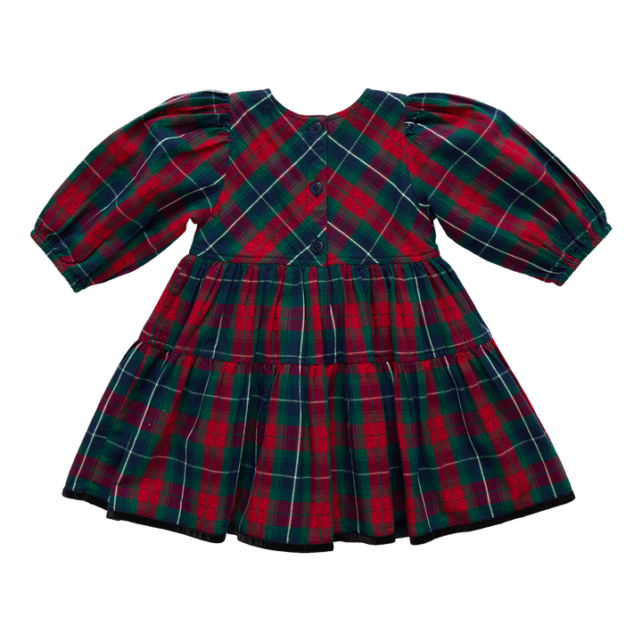 Girls Maribelle Dress - Red Tartan