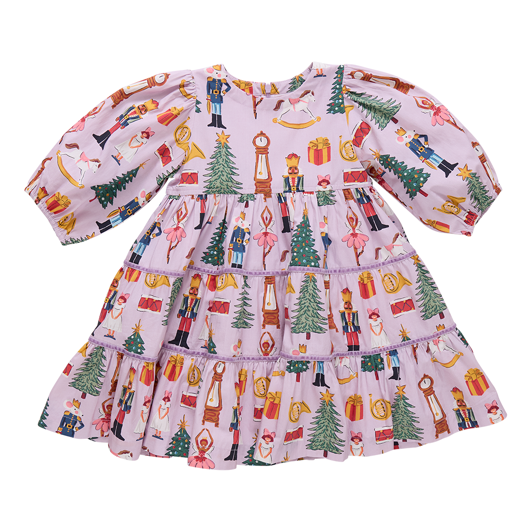 Girls Peachy Dress - Lavender Nutcracker