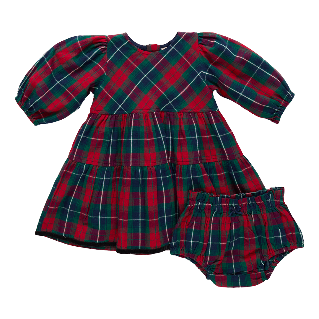 Baby Girls Maribelle Dress Set - Red Tartan