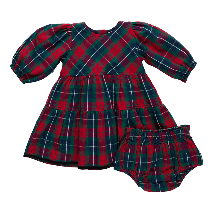 Baby Girls Maribelle Dress Set - Red Tartan