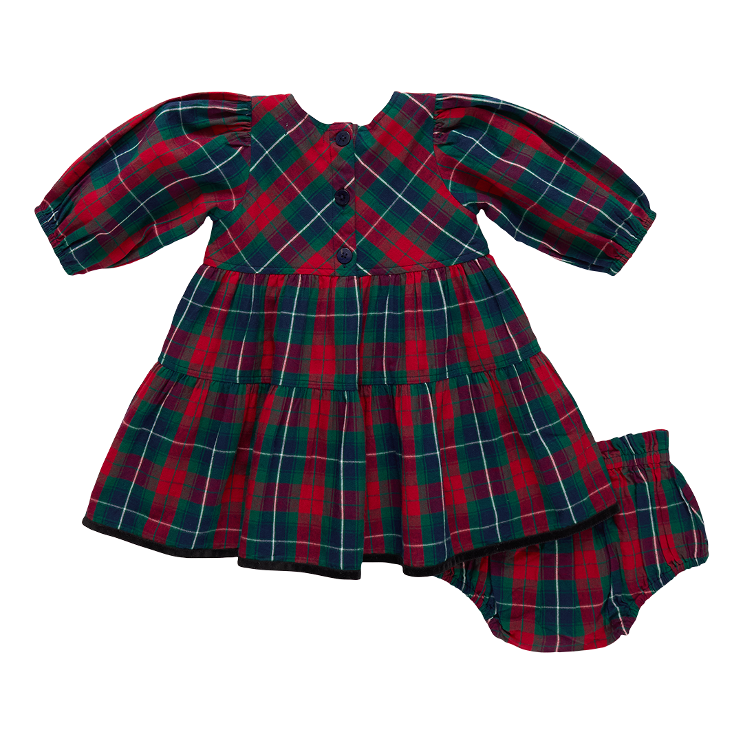 Baby Girls Maribelle Dress Set - Red Tartan