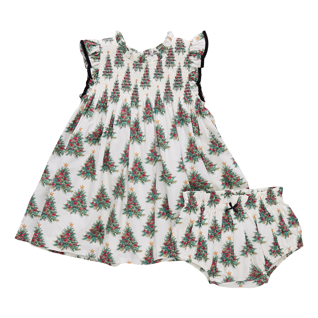 Baby Girls Stevie Dress Set - Vintage Trees