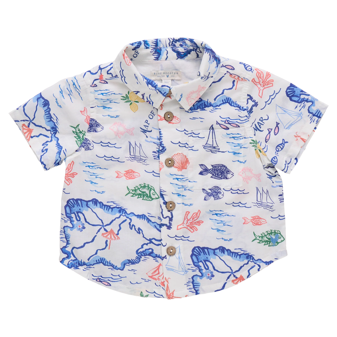Baby Boys Jack Shirt - Island Map