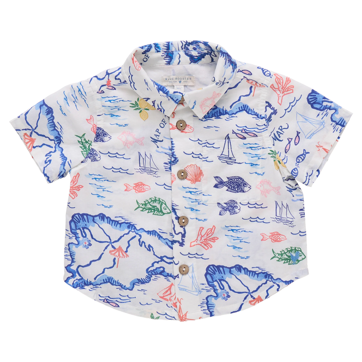 Baby Boys Jack Shirt - Island Map