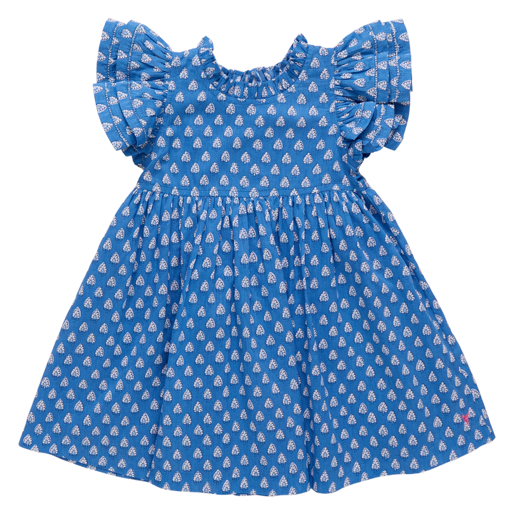 Girls Jennifer Dress - Blue Tear Drop