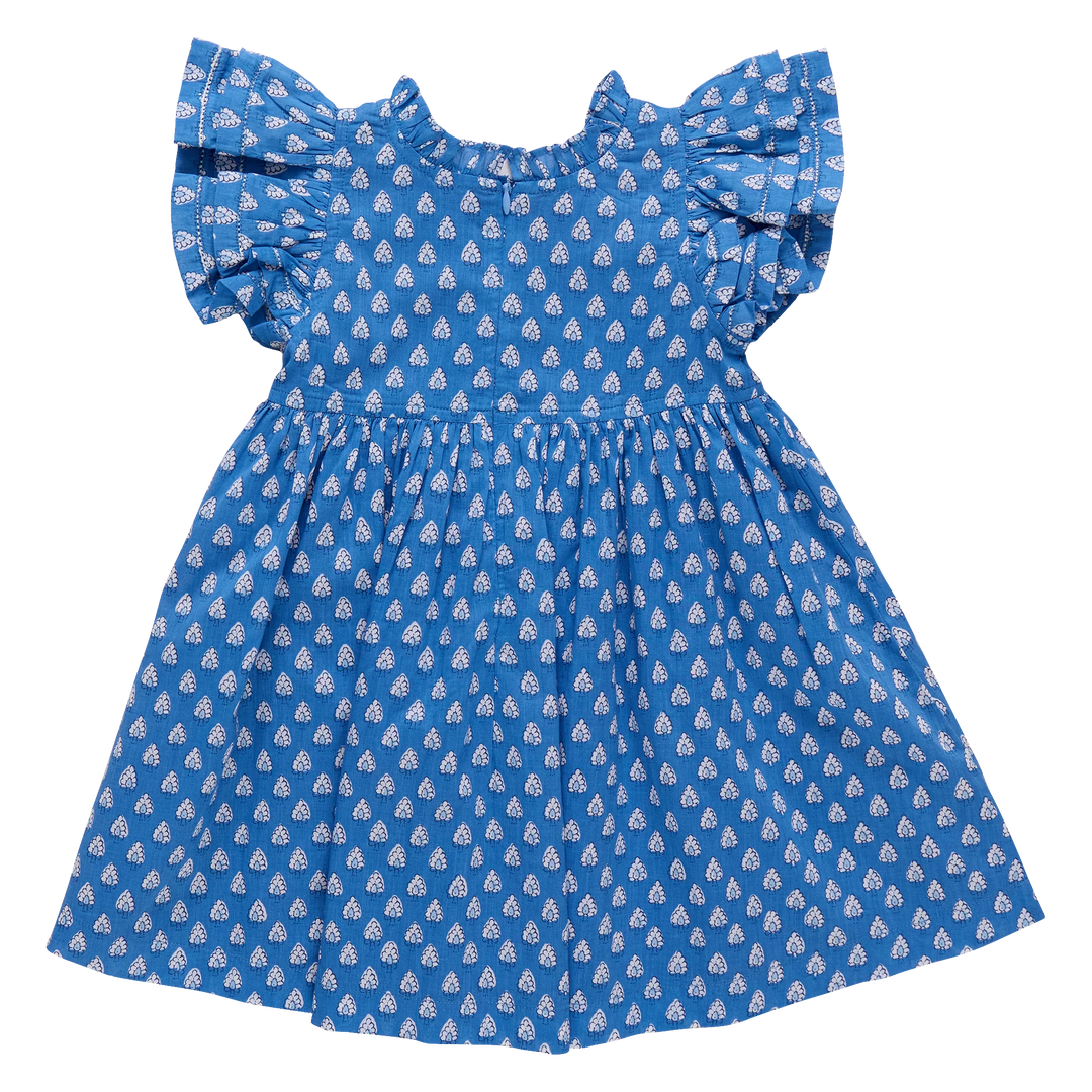 Girls Jennifer Dress - Blue Tear Drop