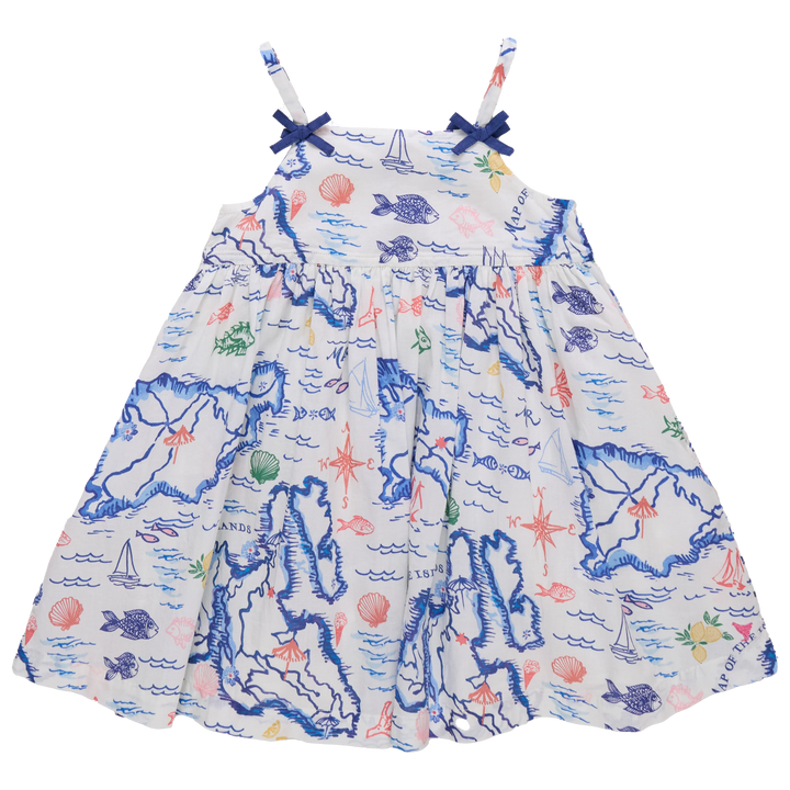 Girls Tia Dress - Island Map