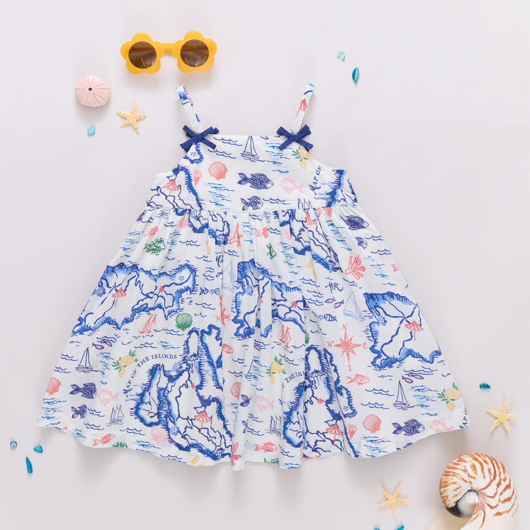 Girls Tia Dress - Island Map