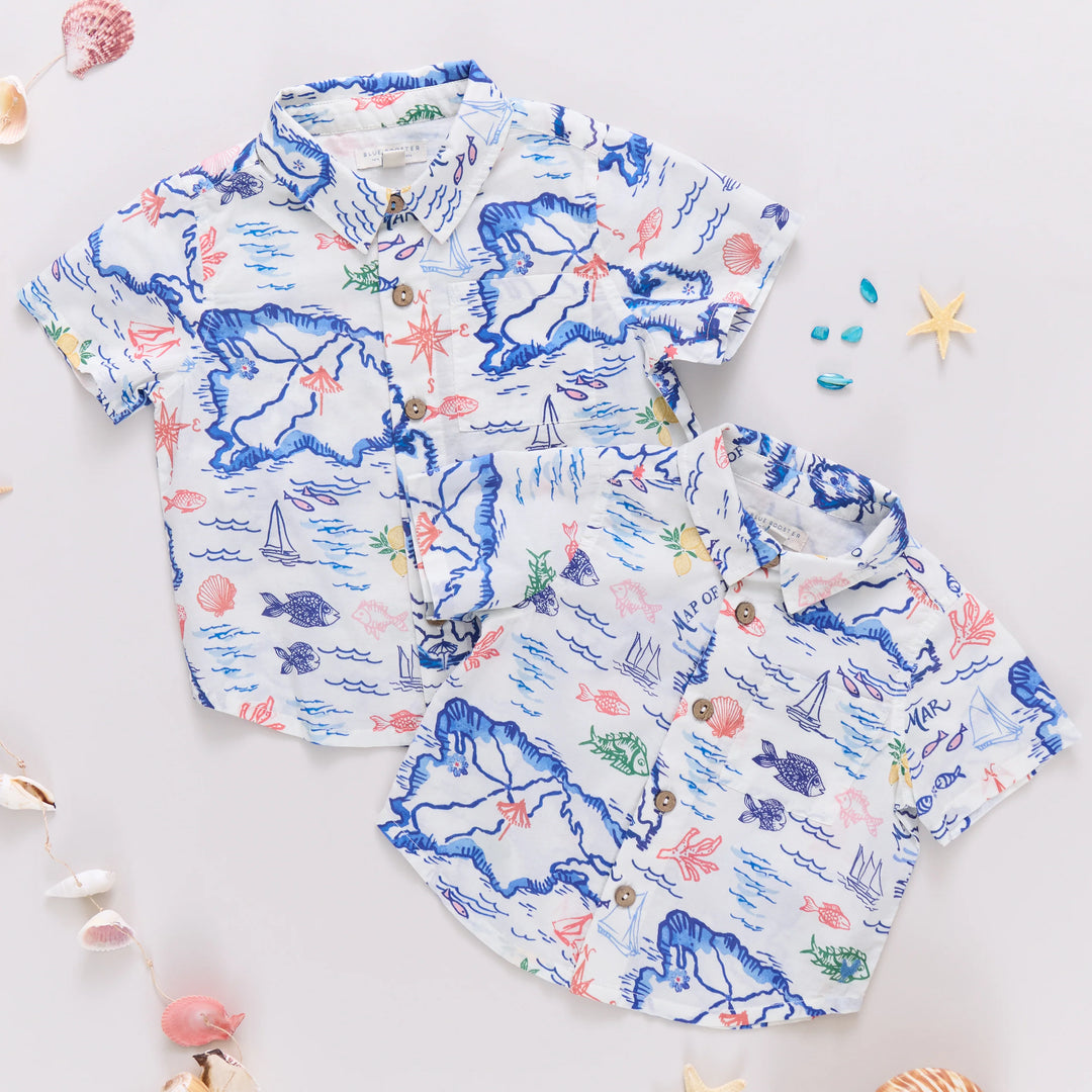 Baby Boys Jack Shirt - Island Map