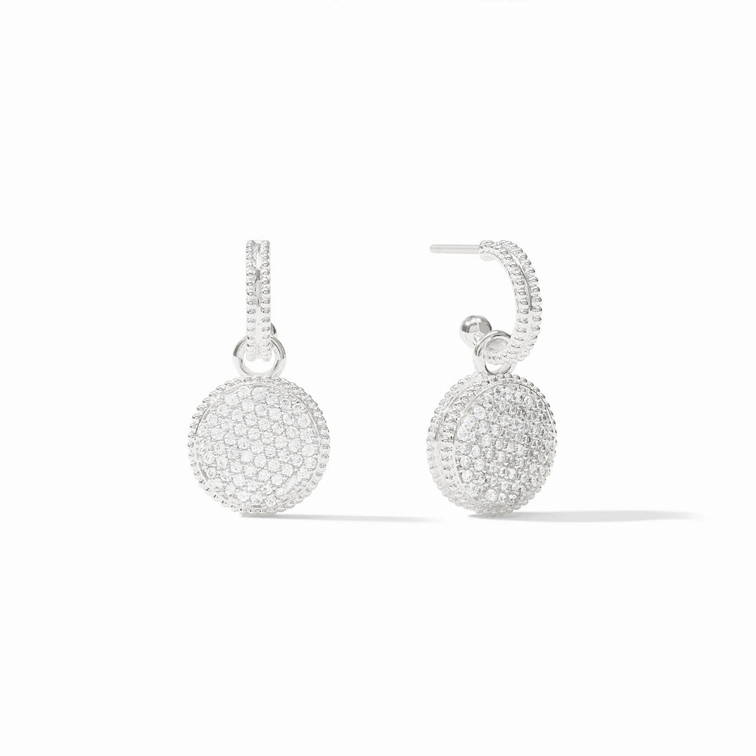 Fleur-De-Lis Hoop &amp; Charm Earring