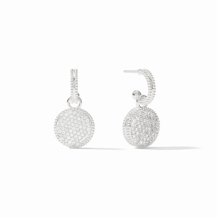 Fleur-De-Lis Hoop &amp; Charm Earring