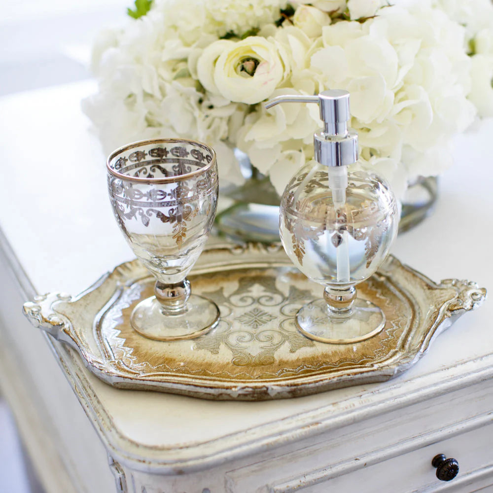 Florentino Wooden Tray Antique Silver/Gold