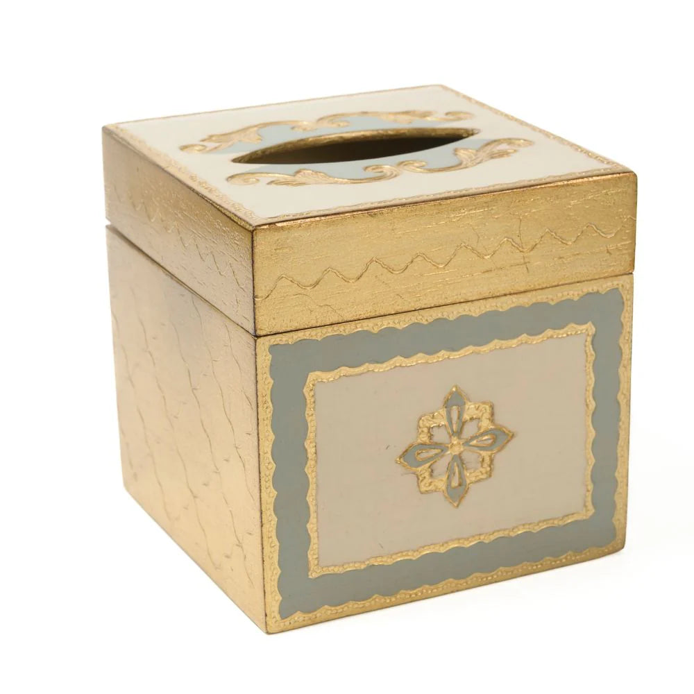 Florentino Baroque Wooden Tissue Box Cover - Villa Blue