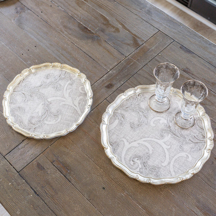 Florentino Damask Wooden Tray/Charger - Medium