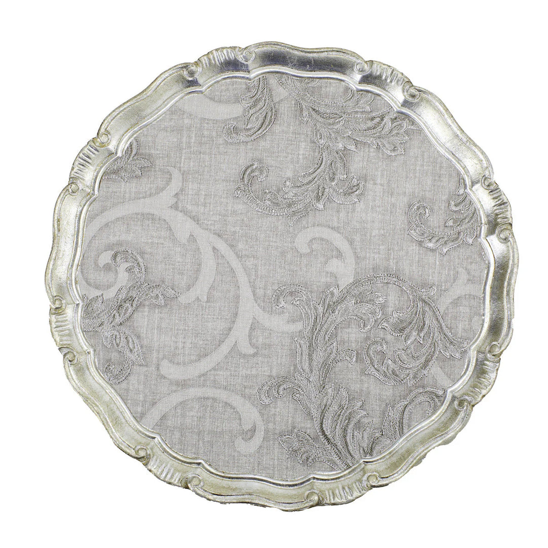 Florentino Damask Wooden Tray/Charger - Large