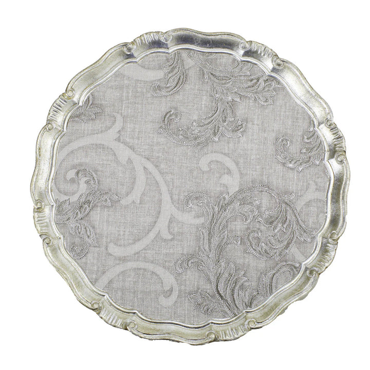 Florentino Damask Wooden Tray/Charger - Large