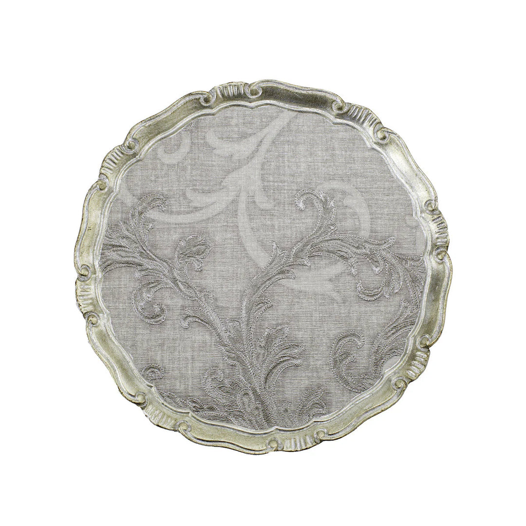 Florentino Damask Wooden Tray/Charger - Medium