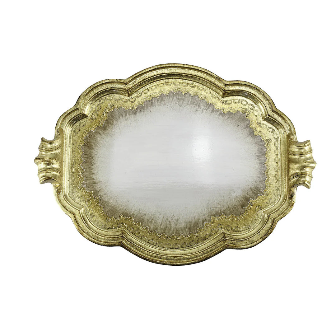 Florentino Antique Gold Wooden Tray - Large