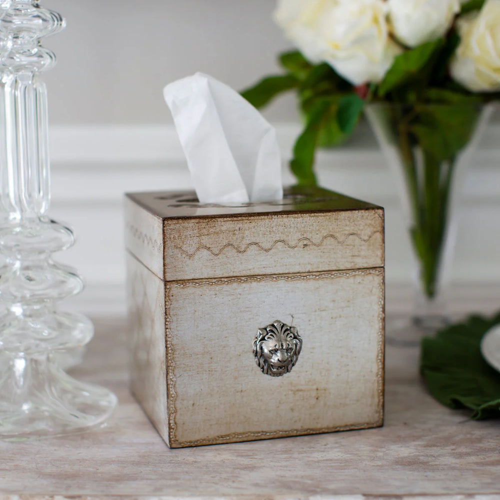 Florentino Leone Wooden Tissue Box Cover