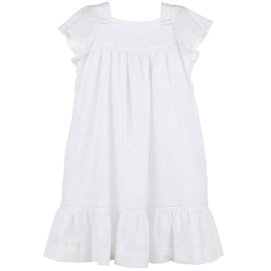 White On White Embroidered Dress