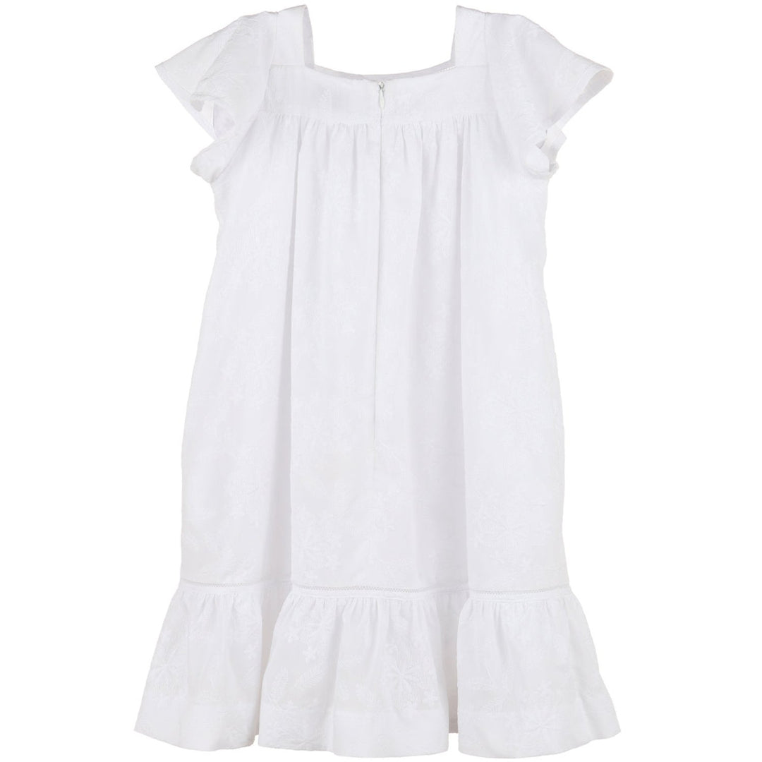 White On White Embroidered Dress