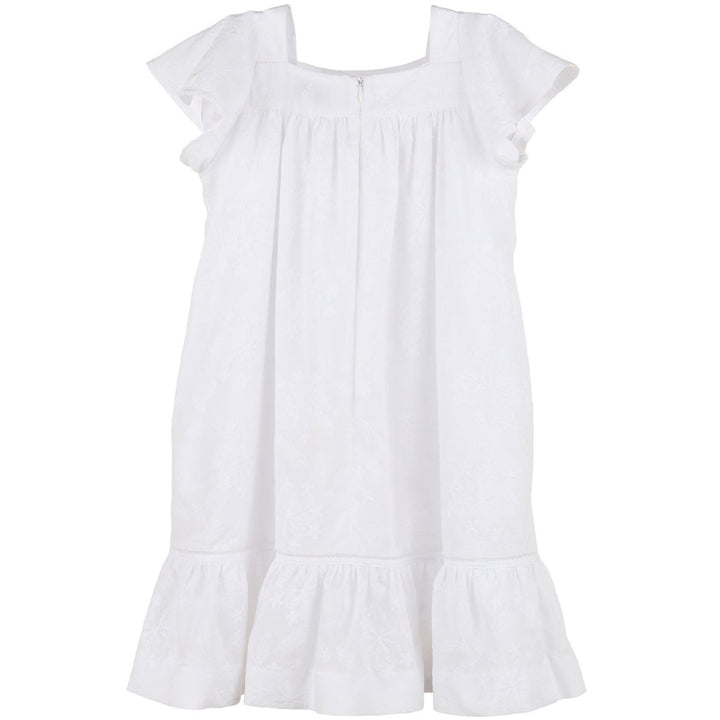 White On White Embroidered Dress