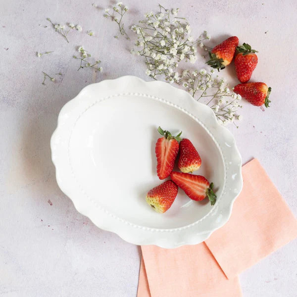 Giorno White Small Oval Bowl