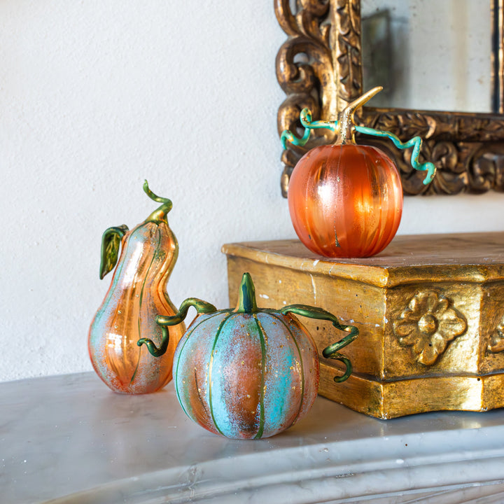 Pumpkins Figural Orange Glass Pumpkin