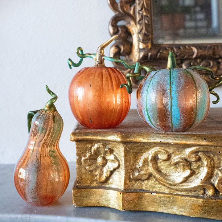 Pumpkins Figural Orange Glass Pumpkin