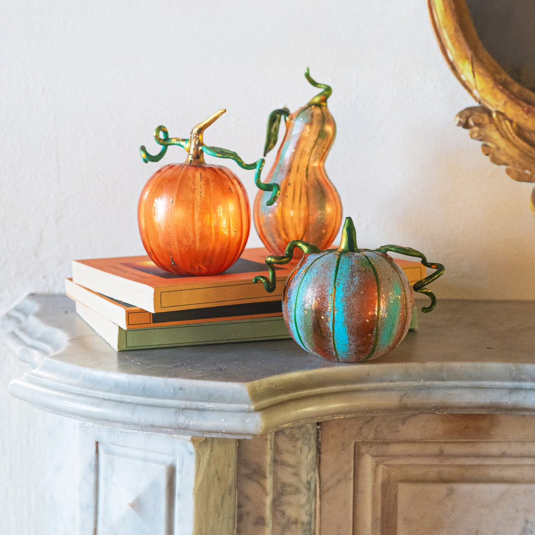 Pumpkins Figural Orange Glass Pumpkin