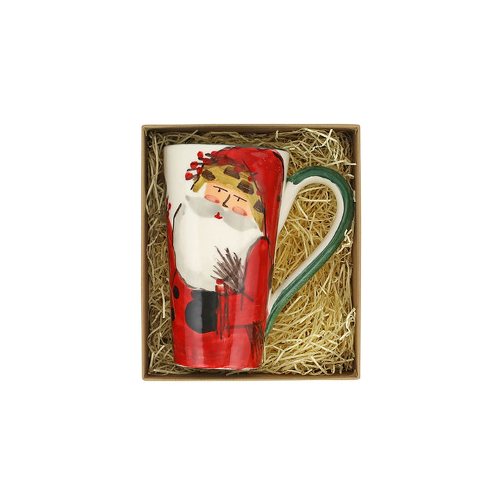 Old St. Nick Latte Mug with Bird Nest