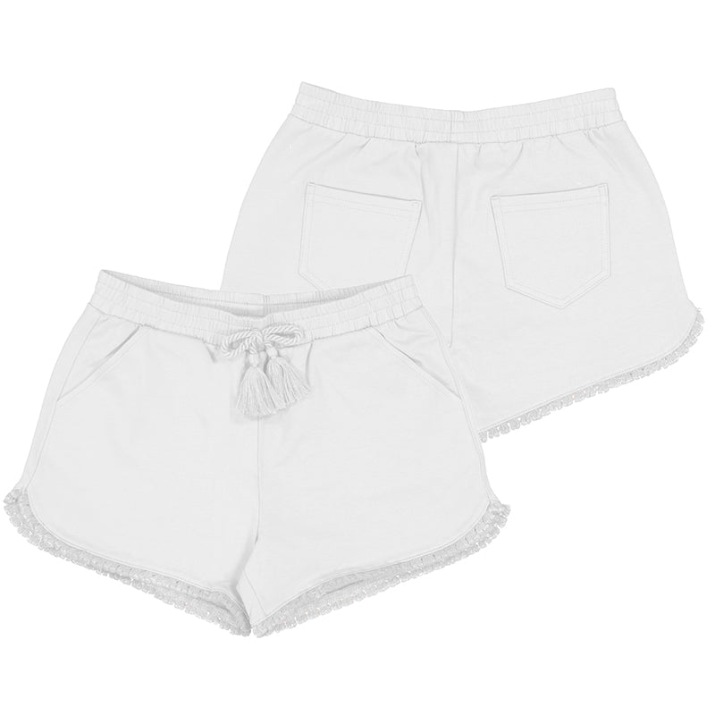 White Chenille Shorts