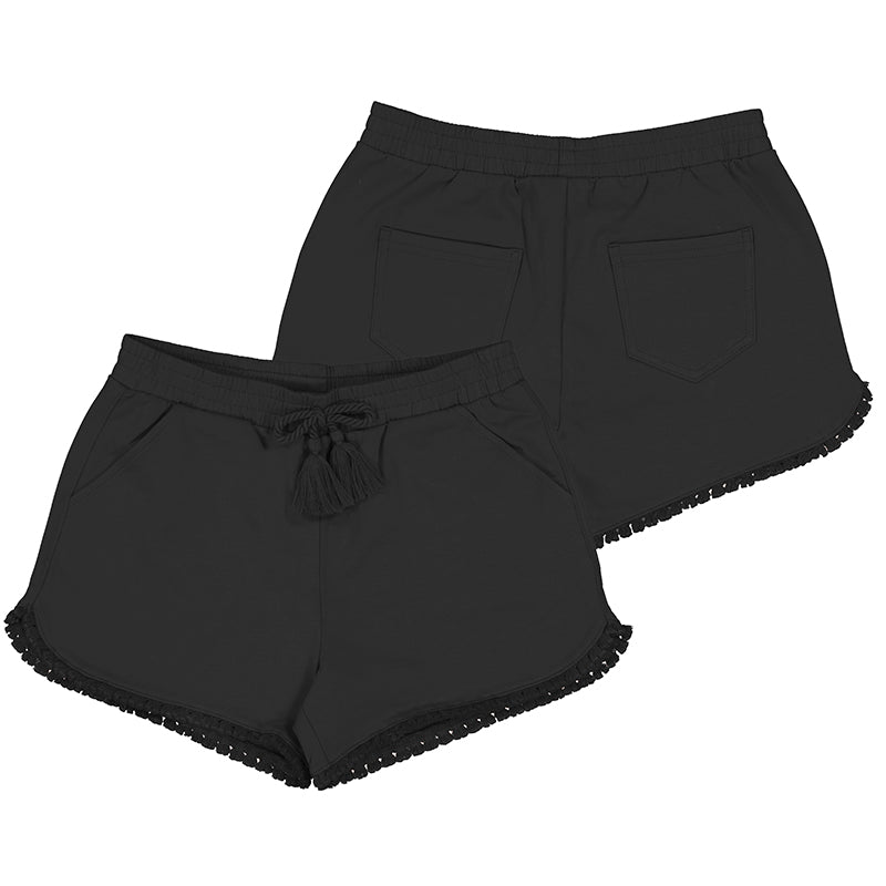 Black Chenille Shorts
