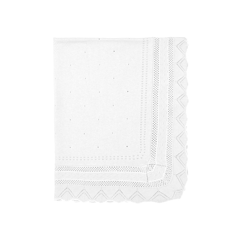 White Ruffled Knit Blanket