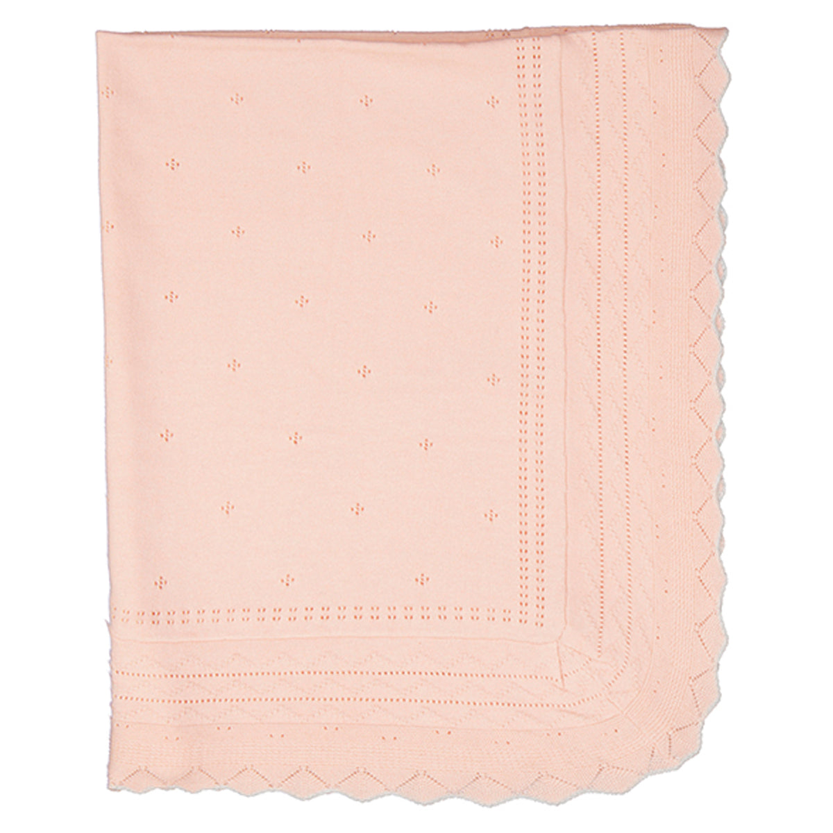 Nude Pink Ruffled Knit Blanket