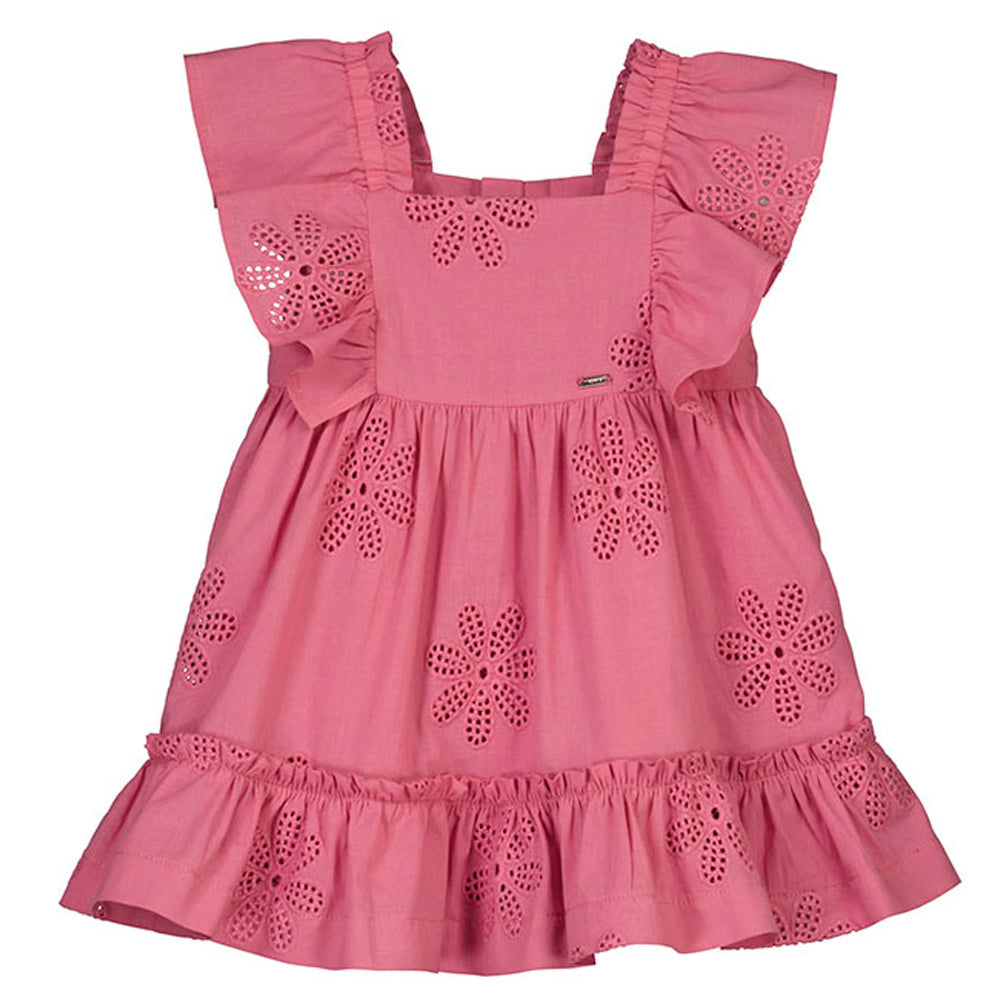 Hibiscus Embroidered Ruffle Dress