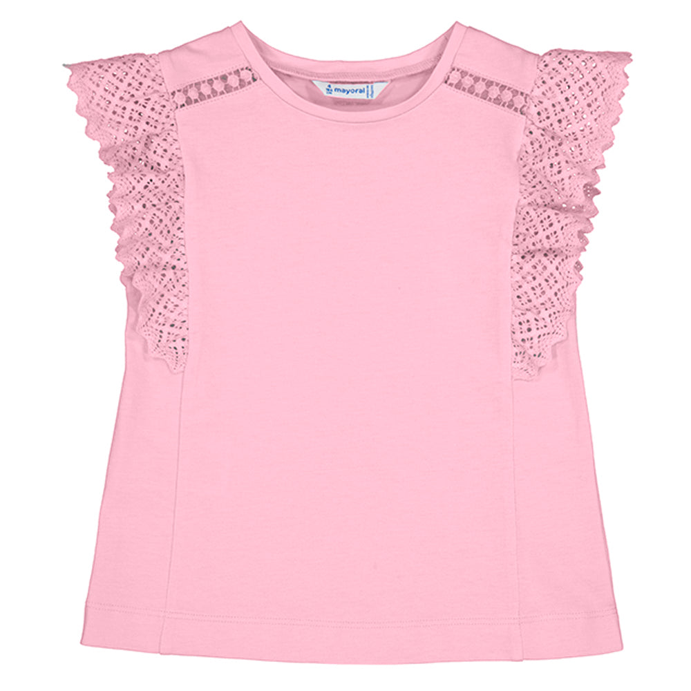 Mauve Crochet Short Sleeve T-Shirt