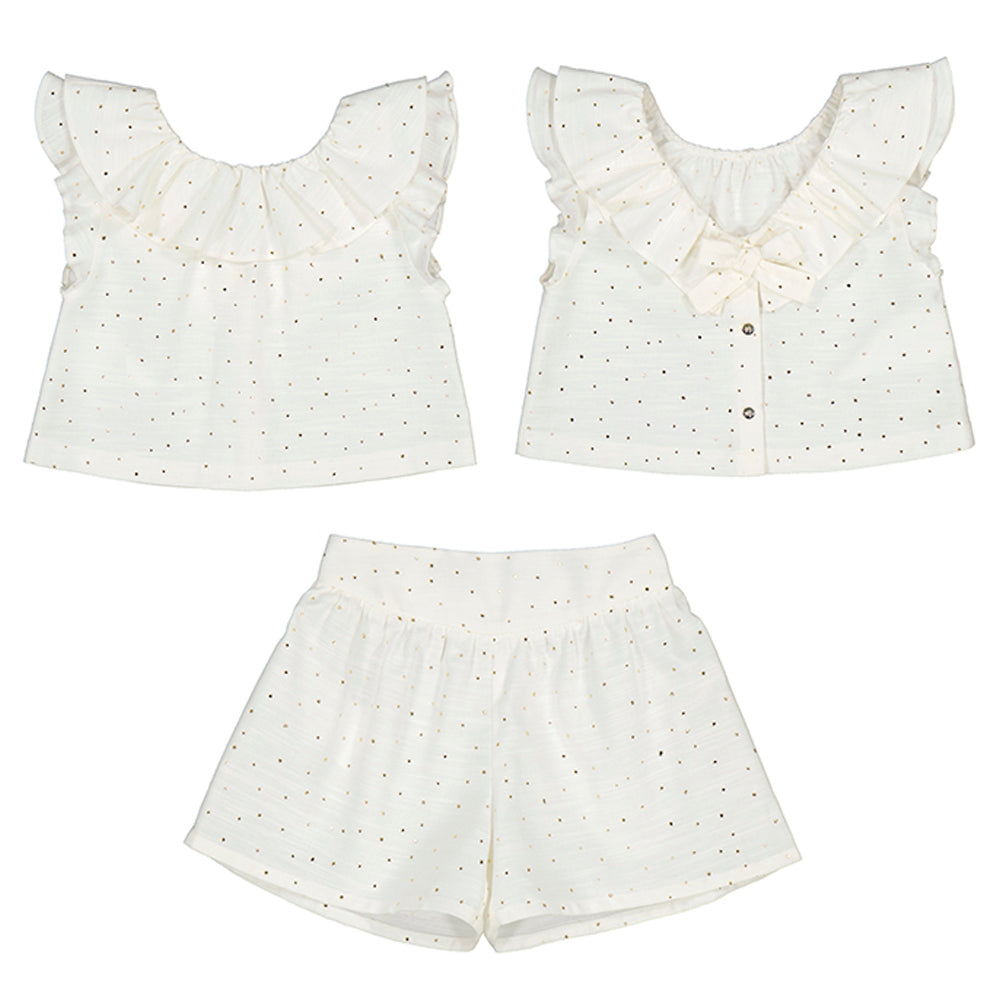 Natural Polka Dot Short Set