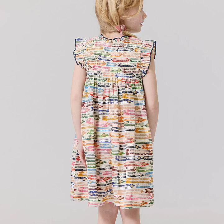 Girls Stevie Dress - Colored Pencils