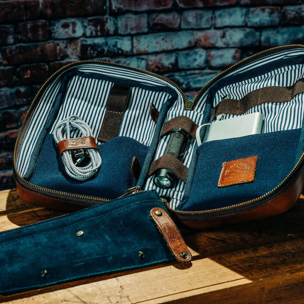 Heritage Leather "Doc" Electronics Organizer/Toiletry Kit