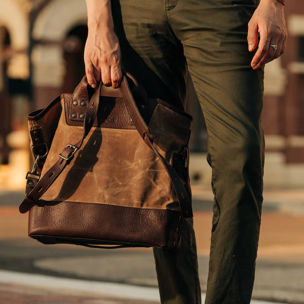 Heritage Waxed Canvas Medium Ice Block Tote Bag