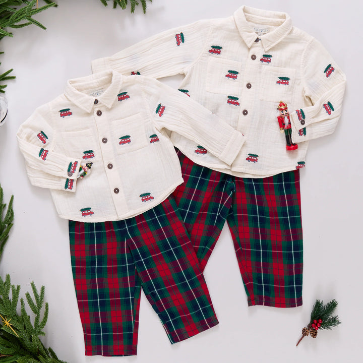 Baby Boys Jackson Pant - Red Tartan