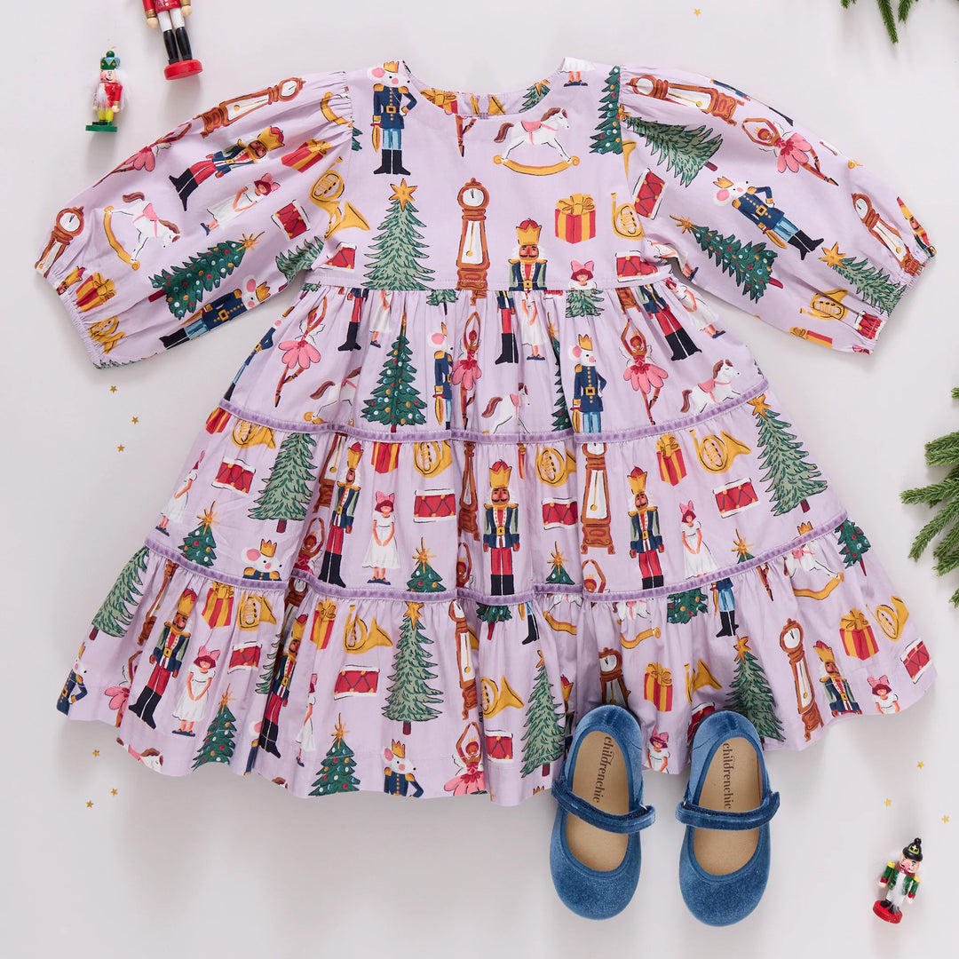 Girls Peachy Dress - Lavender Nutcracker