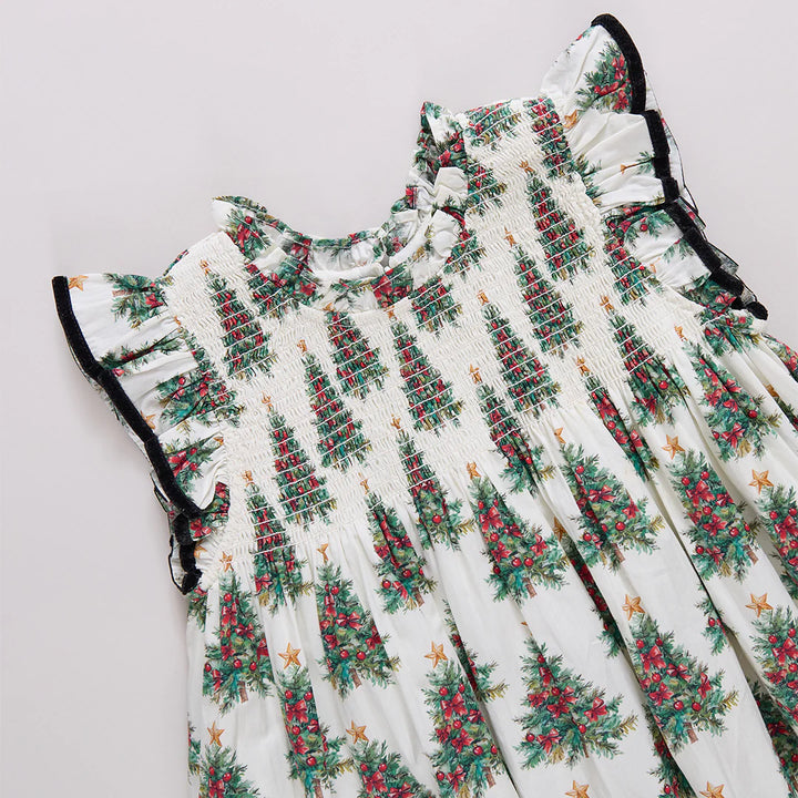 Girls Stevie Dress - Vintage Trees