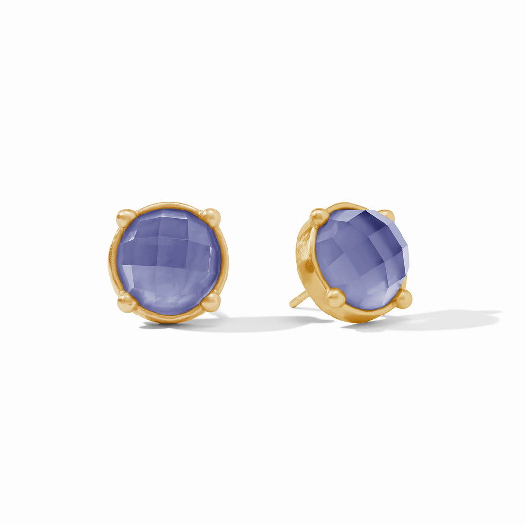 Iridescent Tanzanite Blue Honey Stud Earrings