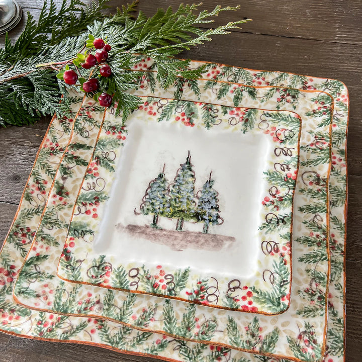Natale Square Salad/Dessert Plate
