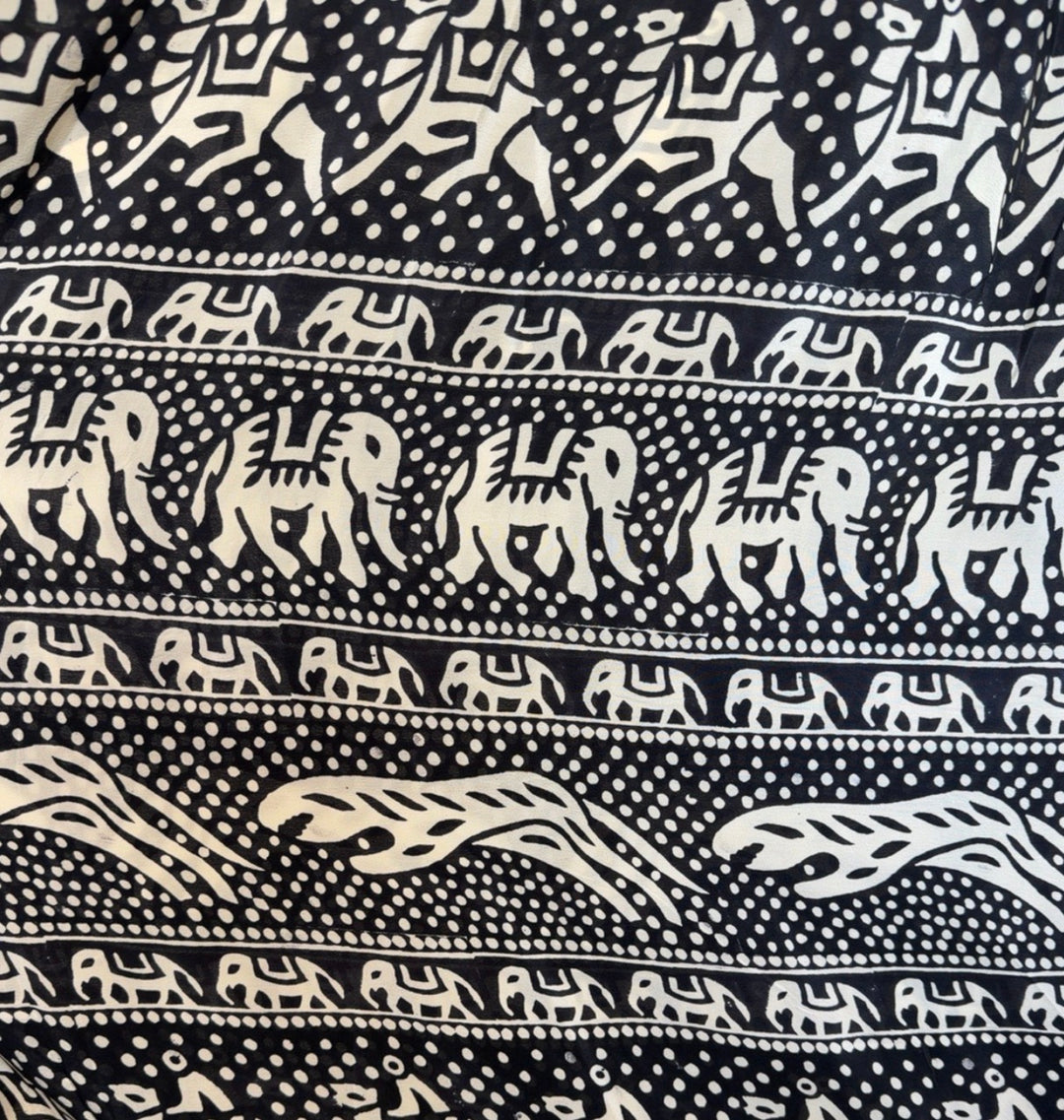 Black &amp; White Elephant Maxi Dress