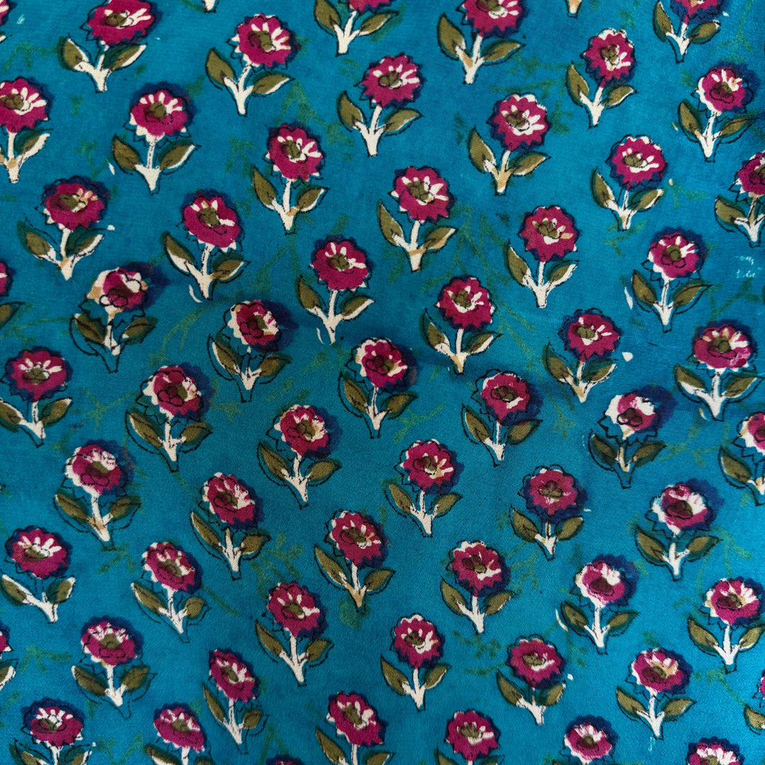 Mandy Mini Floral Turquoise Tunic