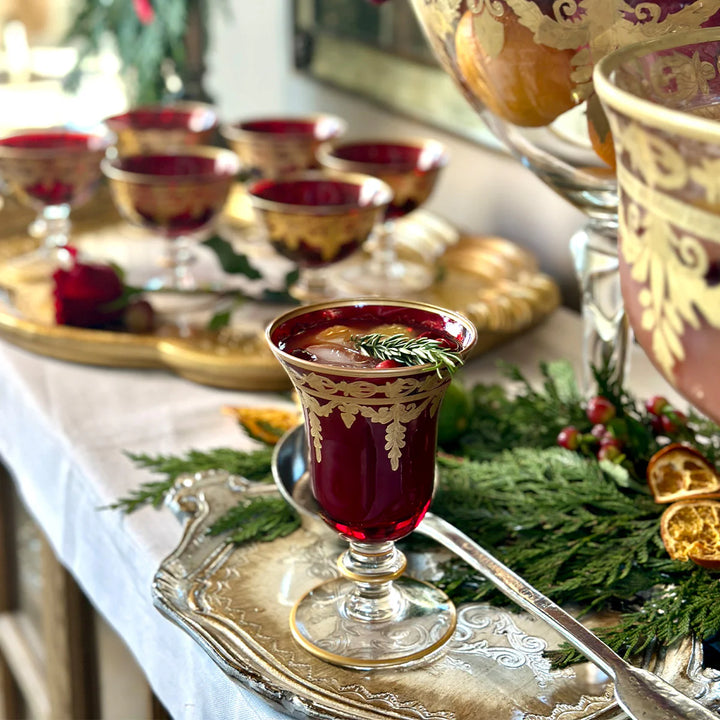 Vetro Gold Red Water/Wine Glass